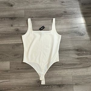 White square neck express bodysuit